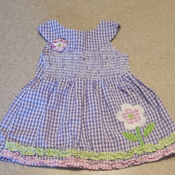 real love Other - Real Love Purple Gingham Kids Dress with Floral Accents SIZE 24 Months